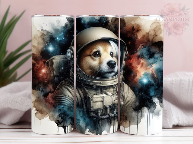 Astronaut Dog in Space Tumler PNG, Funny Animal in Space 20oz Tumbler Wrap PNG, Straight & Tapered Tumbler Wrap, Instant Digital Download Sublimation Li Zamperini 