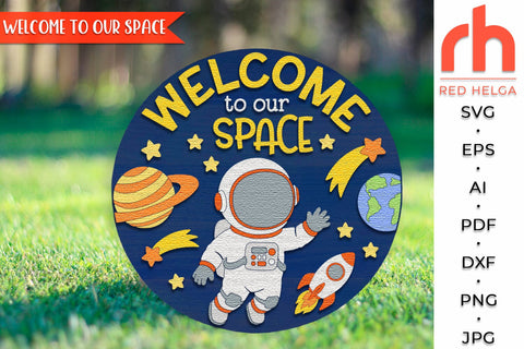 Astronaut Door Sign Cut File, Classroom Science Hanger SVG SVG RedHelgaArt 