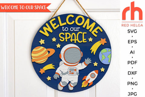 Astronaut Door Sign Cut File, Classroom Science Hanger SVG SVG RedHelgaArt 