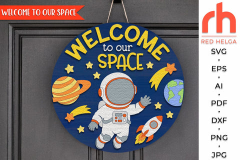 Astronaut Door Sign Cut File, Classroom Science Hanger SVG SVG RedHelgaArt 