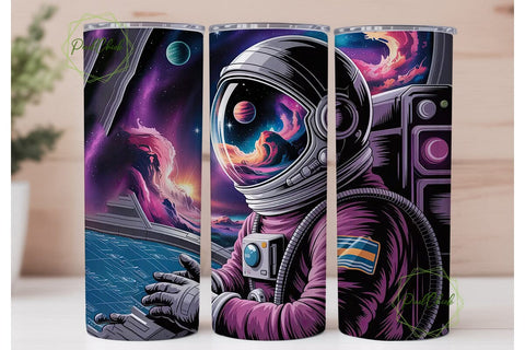 Astronaut Galaxy 20oz Tumbler Wrap Sublimation PixelChick 