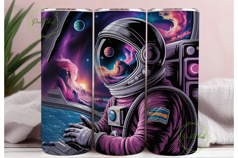 Astronaut Galaxy 20oz Tumbler Wrap Sublimation PixelChick 