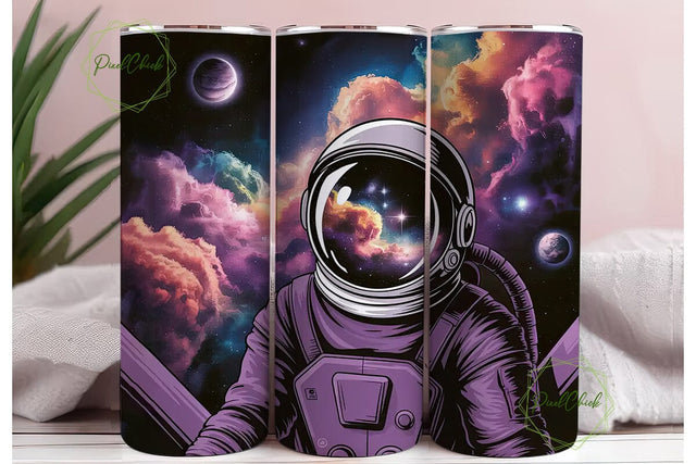 Astronaut Galaxy 20oz Tumbler Wrap Sublimation PixelChick 