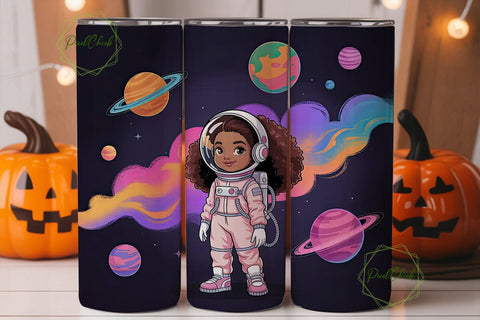 Astronaut Girl 20oz Tumbler Wrap Sublimation PixelChick 