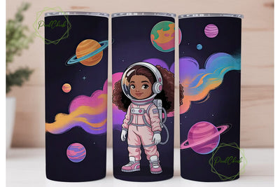 Astronaut Girl 20oz Tumbler Wrap Sublimation PixelChick 
