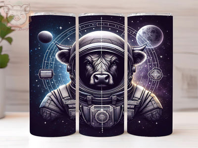 Astronaut Highland Cow 20oz Tumbler Png, Straight & Tapered Tumbler Png, Highland Cow Tumbler Png, Digital Download PNG Sublimation Lara' s Designs 
