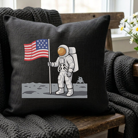 Astronaut Moon Swing Embroidery Design – Space Explorer Crescent Moon Astronaut Machine Embroidery File Embroidery/Applique DESIGNS PatternFeed8 