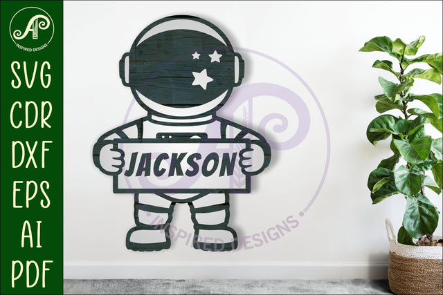 Astronaut name sign svg laser cut file SVG APInspireddesigns 