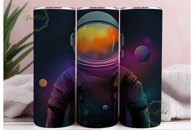 Astronaut Nebula 20oz Tumbler Wrap Sublimation PixelChick 