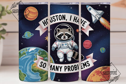 Astronaut Raccoon 20oz Tumbler Wrap Sublimation sassyprint 