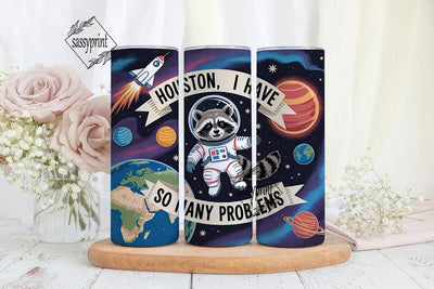 Astronaut Raccoon 20oz Tumbler Wrap Sublimation sassyprint 
