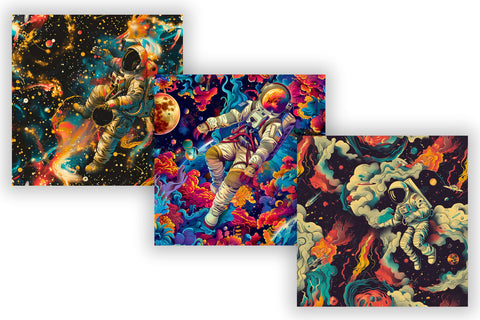 Astronaut Seamless Digital Paper | Cosmic Seamless Pattern, Outer Space Digital Paper, Seamless, Commercial Use, Scrapbook, Background, Wallpaper, POD, Solar System, Planets, Rockets, Space Ship Sublimation FloridPrintables 