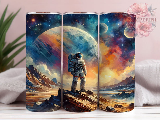 Astronaut Space 20 oz Skinny Tumbler Sublimation Design, Straight & Tapered Tumbler Png, Galaxy Tumbler Png, Digital Download PNG Sublimation Li Zamperini 