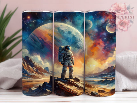 Astronaut Space 20 oz Skinny Tumbler Sublimation Design, Straight & Tapered Tumbler Png, Galaxy Tumbler Png, Digital Download PNG Sublimation Li Zamperini 