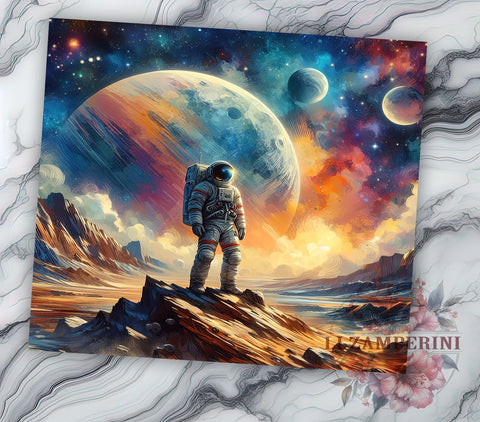 Astronaut Space 20 oz Skinny Tumbler Sublimation Design, Straight & Tapered Tumbler Png, Galaxy Tumbler Png, Digital Download PNG Sublimation Li Zamperini 