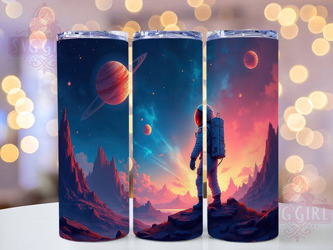 Astronaut Space 20oz Tumbler Wrap Sublimation Design, Straight Tapered Tumbler Wrap, Galaxy Tumbler Png, Instant Digital Download Sublimation SvggirlplusArt 