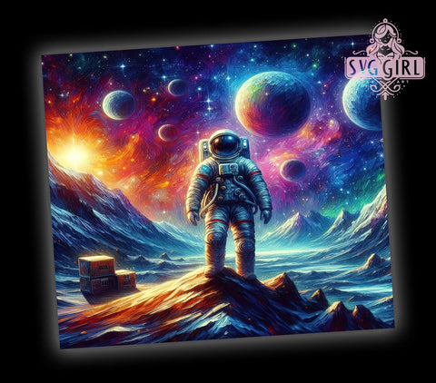 Astronaut Space 20oz Tumbler Wrap Sublimation Design, Straight Tapered Tumbler Wrap, Galaxy Tumbler Png, Instant Digital Download Sublimation SvggirlplusArt 