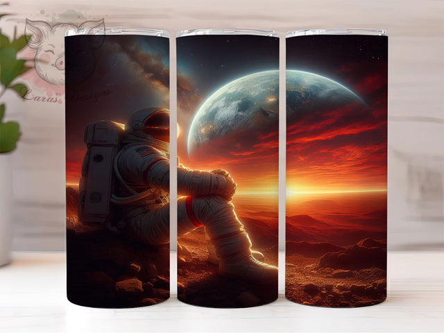 Astronaut Space 3D 20oz Cosmic Tumbler, Astronaut Tumbler, Space Design, 3D Wrap, 20oz Sublimation, Cosmic Gift, Sci-Fi Decor, Galaxy Art Sublimation Lara' s Designs 
