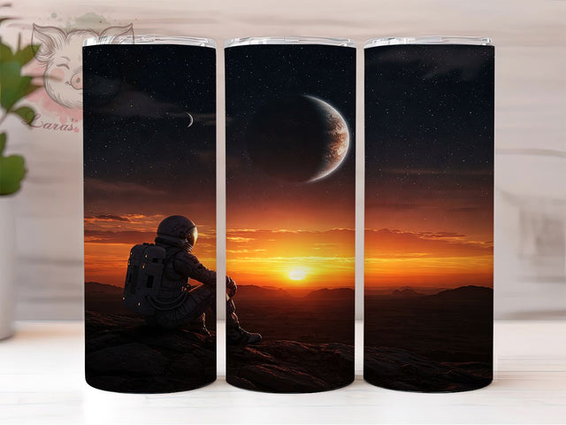 Astronaut Space 3D 20oz Cosmic Tumbler, Astronaut Tumbler, Space Design, 3D Wrap, 20oz Sublimation, Cosmic Gift, Sci-Fi Decor, Galaxy Art Sublimation Lara' s Designs 
