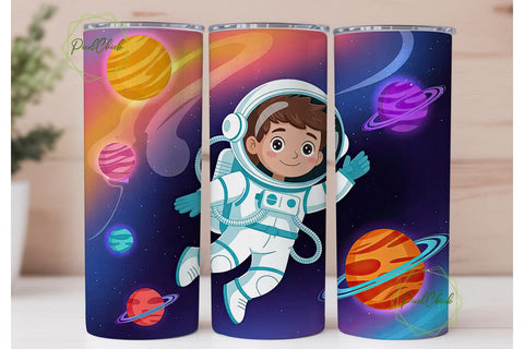 Astronaut Space Adventure Tumbler Wrap Sublimation PixelChick 