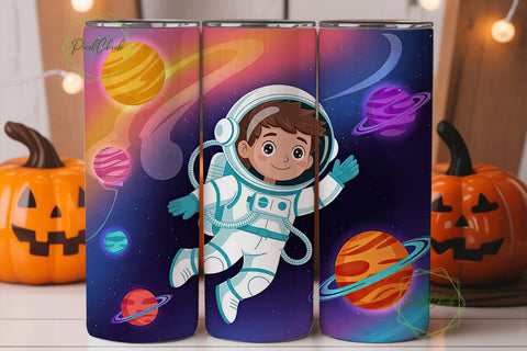 Astronaut Space Adventure Tumbler Wrap Sublimation PixelChick 