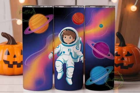 Astronaut Space Adventure Tumbler Wrap Sublimation PixelChick 