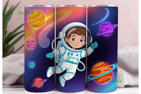 Astronaut Space Adventure Tumbler Wrap Sublimation PixelChick 