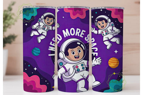 Astronaut Space Tumbler Wrap Sublimation PixelChick 