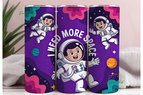 Astronaut Space Tumbler Wrap Sublimation PixelChick 