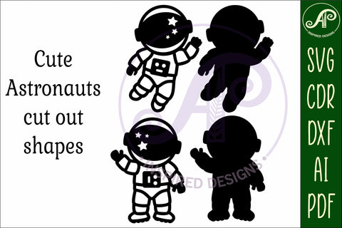 Astronaut with star helmet designs two layer cut out SVG APInspireddesigns 