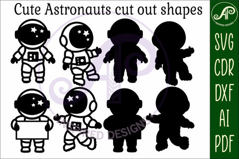 Astronaut with star helmet designs two layer cut out SVG APInspireddesigns 