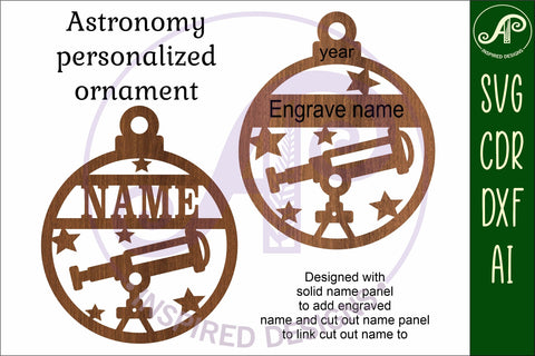 Astronomy Christmas Ornament SVG laser cut SVG APInspireddesigns 