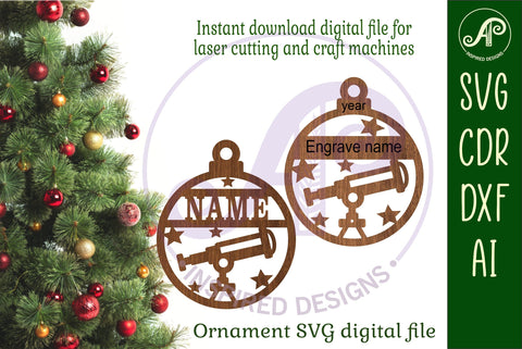 Astronomy Christmas Ornament SVG laser cut SVG APInspireddesigns 
