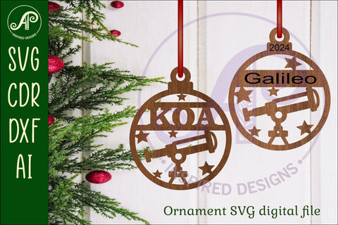 Astronomy Christmas Ornament SVG laser cut SVG APInspireddesigns 