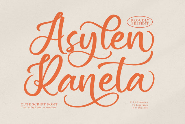 Asylen Raneta - Cute Script Font Font Letterena Studios 