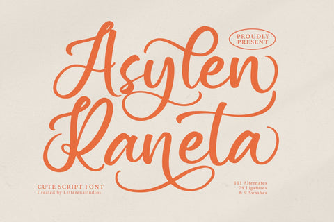 Asylen Raneta - Cute Script Font Font Letterena Studios 