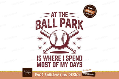 At The Ball Park Text Design Sublimation Designangry 