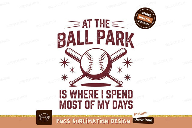 At The Ball Park Text Design Sublimation Designangry 