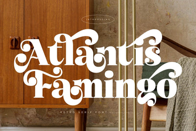 Atlantis Famingo - Retro Serif Font Font Letterena Studios 