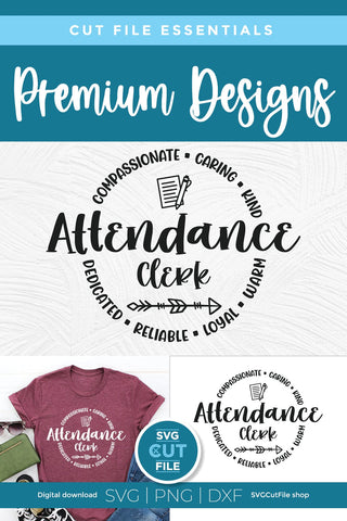 Attendance Clerk svg for shirts or tote bags SVG SVG Cut File 