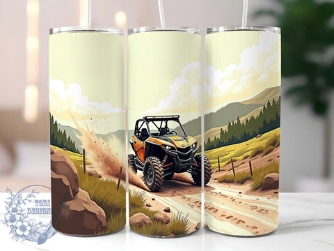 ATV Tumbler Wrap, All Terrain Vehicle Design, Mudding Tumbler, 20oz Skinny Tumbler, Sublimation PNG, Off-Road Drinkware, Side By Side Vehicle Sublimation ToriDesigns 