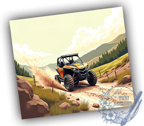 ATV Tumbler Wrap, All Terrain Vehicle Design, Mudding Tumbler, 20oz Skinny Tumbler, Sublimation PNG, Off-Road Drinkware, Side By Side Vehicle Sublimation ToriDesigns 