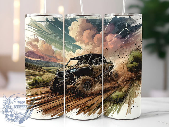 ATV Tumbler Wrap, All Terrain Vehicle Design, Mudding Tumbler, 20oz Skinny Tumbler, Sublimation PNG, Off-Road Drinkware, Side By Side Vehicle Sublimation ToriDesigns 