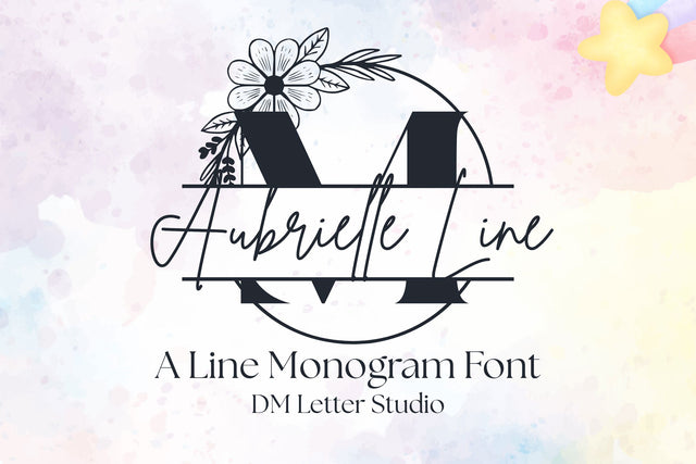 Aubrielle Split Monogram Font Dm Letter Studio 
