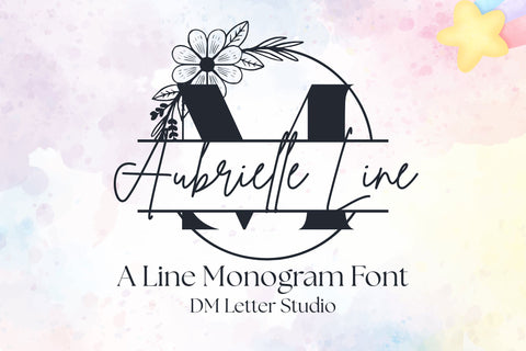 Aubrielle Split Monogram Font Dm Letter Studio 