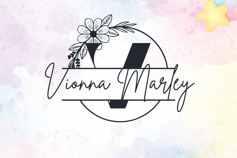 Aubrielle Split Monogram Font Dm Letter Studio 