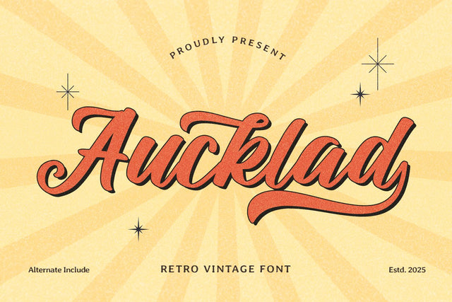 Auckland - Vintage Font Font Mozarella 
