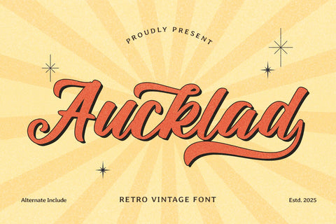 Auckland - Vintage Font Font Mozarella 