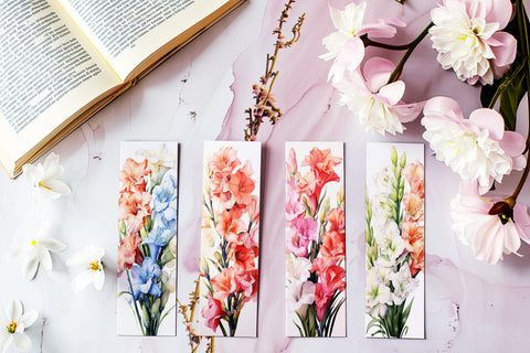 August Bookmark, Floral Bookmark, Gladiolus Bookmarks, Birthday Flower Bookmark s1 Sublimation Designing with Marlo 