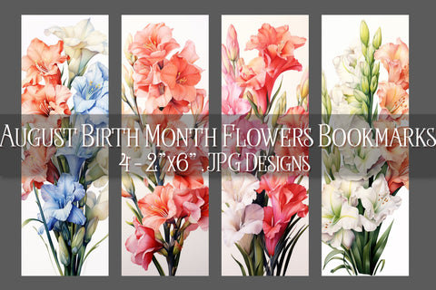 August Bookmark, Floral Bookmark, Gladiolus Bookmarks, Birthday Flower Bookmark s1 Sublimation Designing with Marlo 